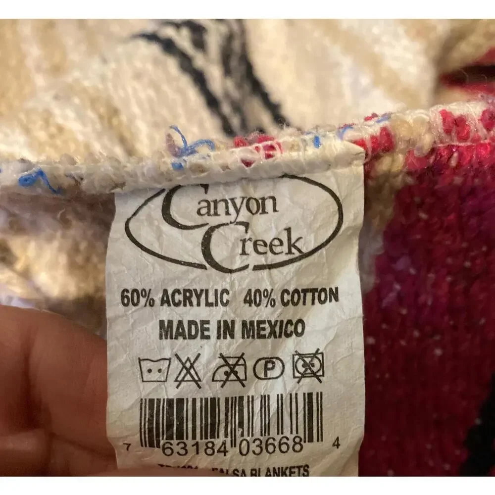 Falsa Serape ONW-Magenta West Southwest Southwestern Mexican Blanket Afghan